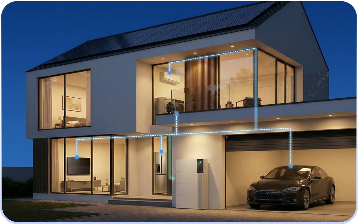 Système de gestion énergétique SAJ EK90 série HS5 AI pour l'alimentation de secours de toute la maison