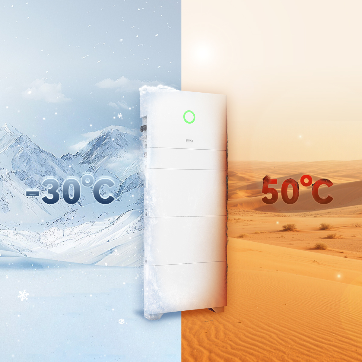 Système de stockage d'énergie solaire domestique H3 aux performances optimisées pour les conditions météorologiques extrêmes
